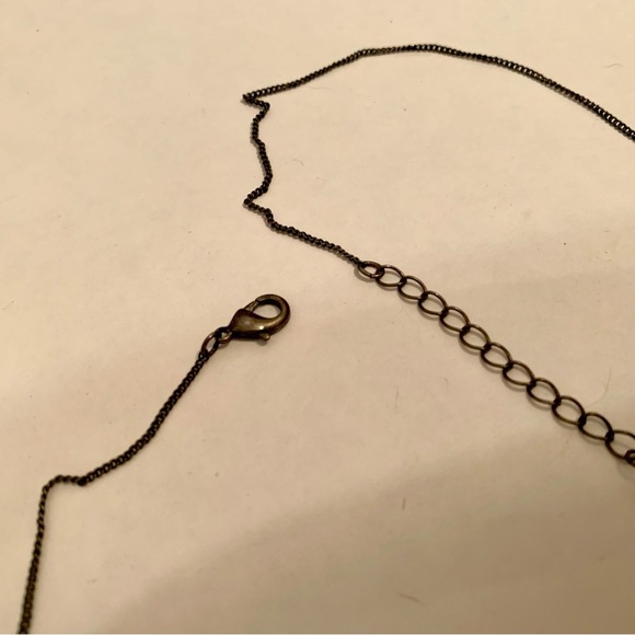 Chevron Pendant Necklace with Tassels Long Chain - Picture 5 of 5